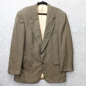 Vintage USA Houndstooth Check Wool Tweed Sport Coat Mens 40R Tan Jacket ROTHMANS